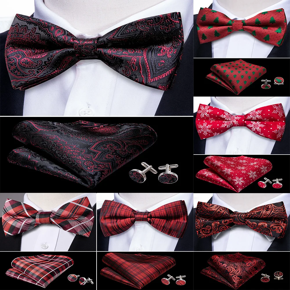 High Quality Red Bowtie For Men Fashion Silk Pre-Butterfly Tie Pocket Square Cufflinks Set Groom Wedding Party Formal Barry.Wang
High Quality Red Bowtie For Men Fashion Silk Pre-Butterfly Tie Pocket Square Cufflinks Set Groom Wedding Party Formal Barry.Wang