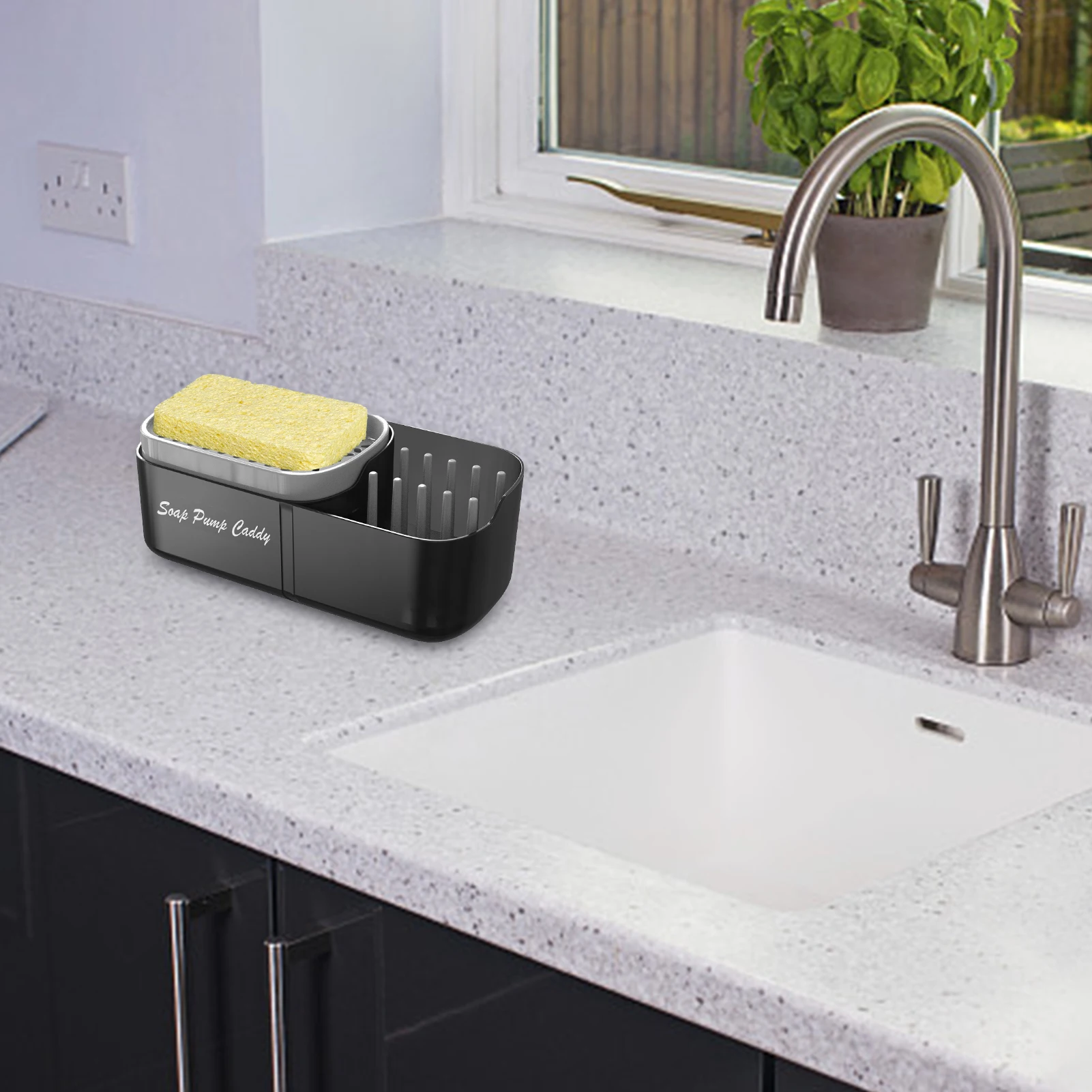 Sponge Liquid Soap Dispenser Organizer Kitchen Countertop Sponge Liquid Soap Box Kitchen Countertop Soap Pump Caddy Sink 
Sponge Liquid Soap Dispenser Organizer Kitchen Countertop Sponge Liquid Soap Box Kitchen Countertop Soap Pump Caddy Sink