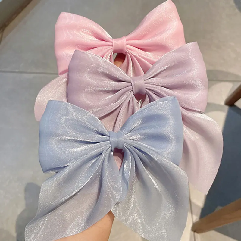 Women Large Bow Hairpin Summer Pearlescent Satin Ribbon Bow Barrettes Hair Clip Solid Color Ponytail Clip Girls Hair Accessories
Women Large Bow Hairpin Summer Pearlescent Satin Ribbon Bow Barrettes Hair Clip Solid Color Ponytail Clip Girls Hair Accessories
