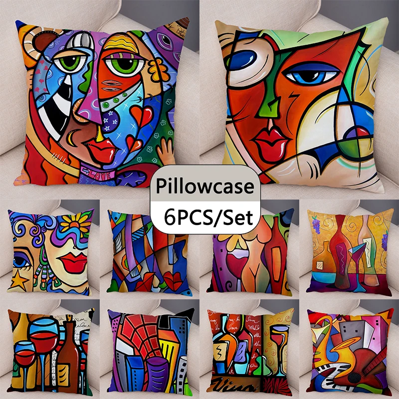 6pcs/lot 45x45cm Abstract Painting Cushion Cover Decoration Nordic Style Color Cartoon Girl Print Pillowcase Sofa Home Decor
6pcs/lot 45x45cm Abstract Painting Cushion Cover Decoration Nordic Style Color Cartoon Girl Print Pillowcase Sofa Home Decor