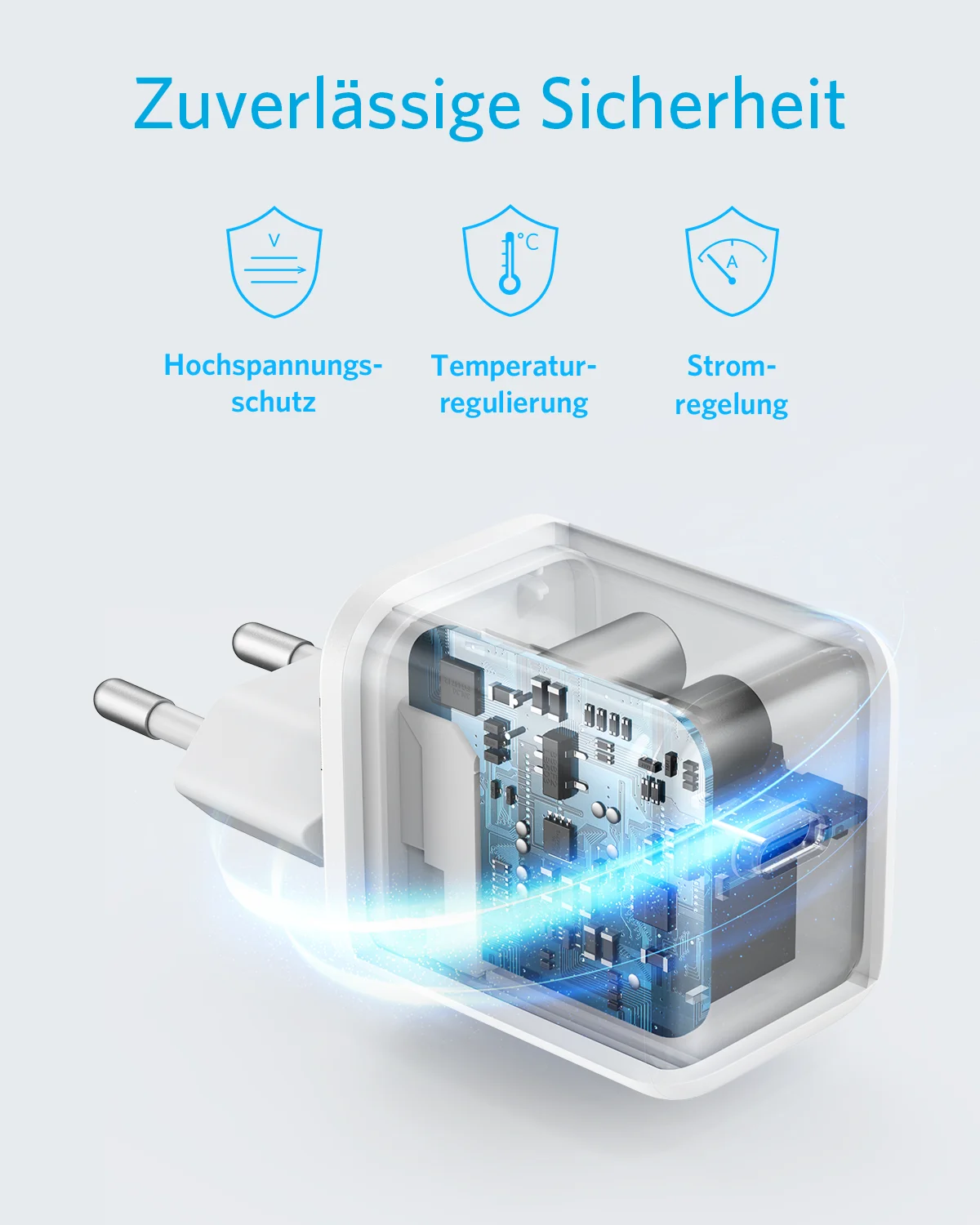 Зарядное устройство SHACKER USB C быстрое зарядное Anker 20 Вт PIQ 3 0 со складной вилкой