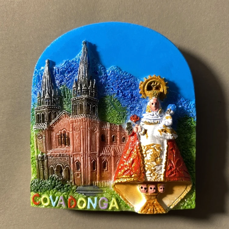 

Covadonga Grottoes Church in Spain Fridge Magnets Tourist Souvenir Refrigerator Stickers Commemorative Home Decoration