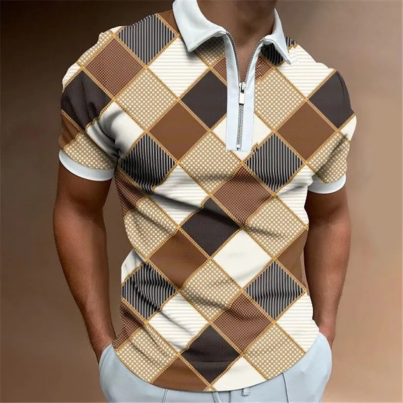 2022 European and American style golf short-sleeved summer polo shirt quick-drying sweat-absorbent trend plaid short-sleeved shi
2022 European and American style golf short-sleeved summer polo shirt quick-drying sweat-absorbent trend plaid short-sleeved shi