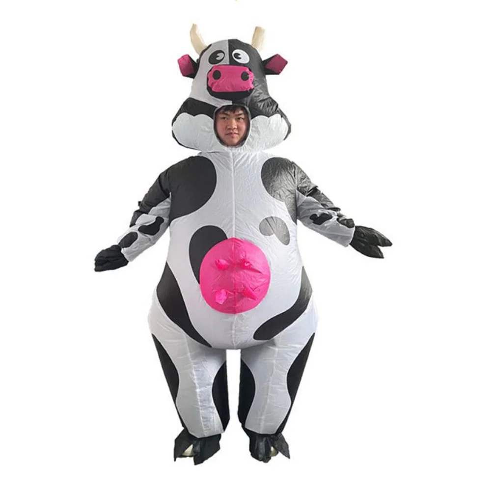

Inflatable Suit Cow Blow Up Outfit Dairy Cow Inflatable Costumes Dairy Cattle Inflated Garment Milch Cow Fancy Dress Cosplay New