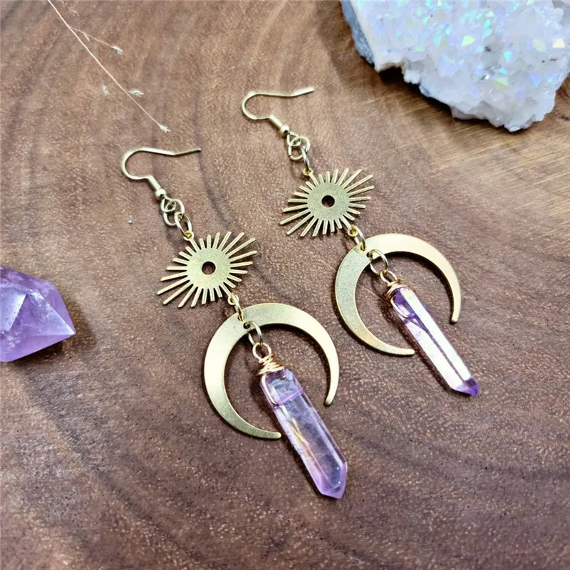 New Lavender Magic Crystal Quartz Earrings Ear Hook Goddess Natural Crystal Earrings Tassel Earrings
New Lavender Magic Crystal Quartz Earrings Ear Hook Goddess Natural Crystal Earrings Tassel Earrings