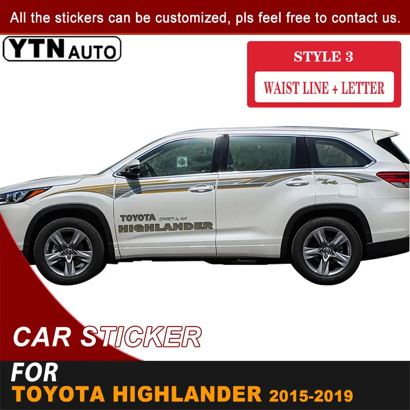 Modification Pull Flower Letter Color Stripe Skirt Side Body Decal Graphic Vinyl Car Sticker For Toyota Highlander 2015-2019
Modification Pull Flower Letter Color Stripe Skirt Side Body Decal Graphic Vinyl Car Sticker For Toyota Highlander 2015-2019