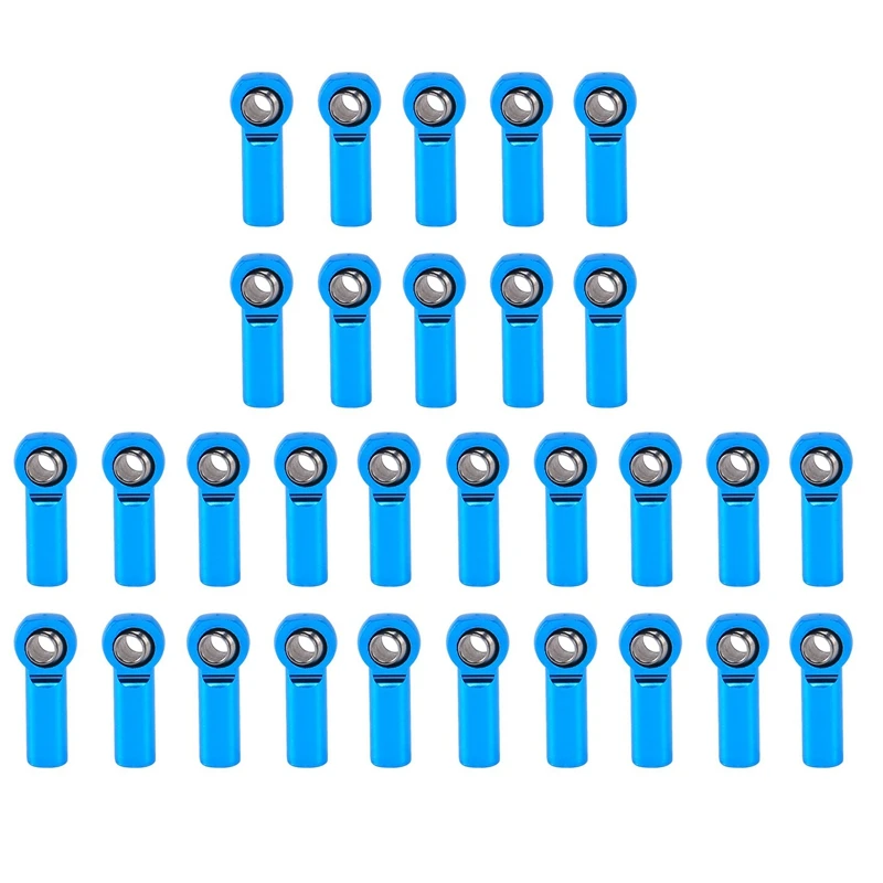 30Pcs Metal M3 Link Tie Rod End Ball Joint For 1/10 RC Car Crawler AXIAL SCX10 D90 D110 Tamiya CC01,Blue
30Pcs Metal M3 Link Tie Rod End Ball Joint For 1/10 RC Car Crawler AXIAL SCX10 D90 D110 Tamiya CC01,Blue