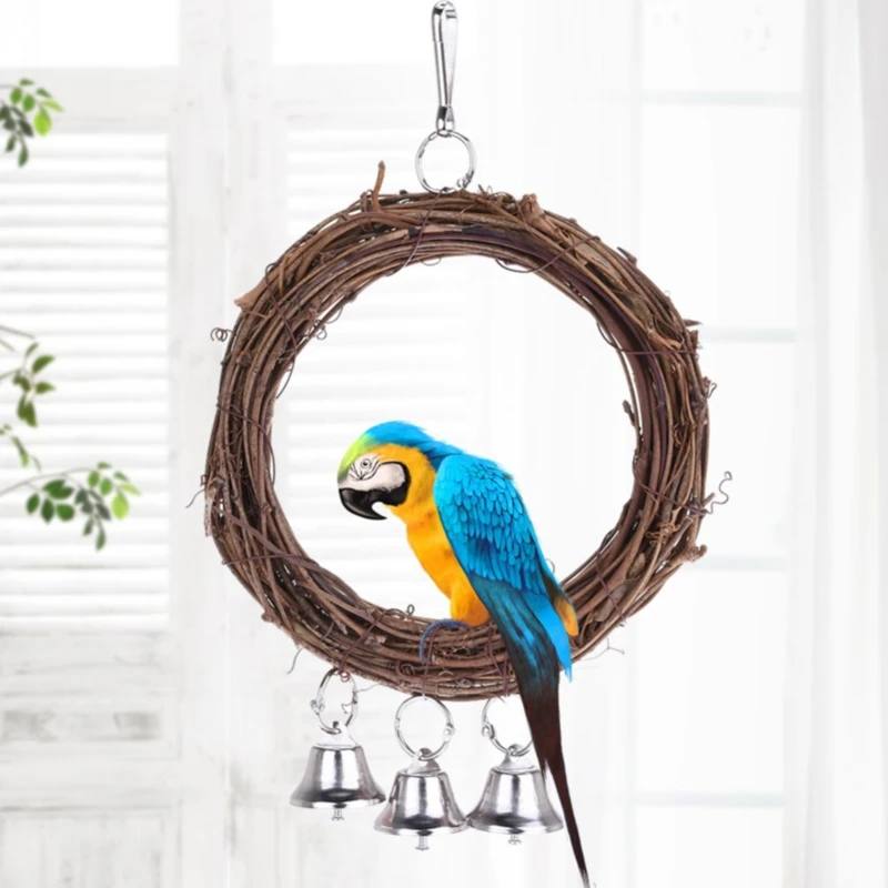Wooden Parrot Toy Bird Stand Swing Frame Wooden Ring Bird Hanging Bell Toy Bird Supplies Grass Rattan Ring Swing Ring
Wooden Parrot Toy Bird Stand Swing Frame Wooden Ring Bird Hanging Bell Toy Bird Supplies Grass Rattan Ring Swing Ring