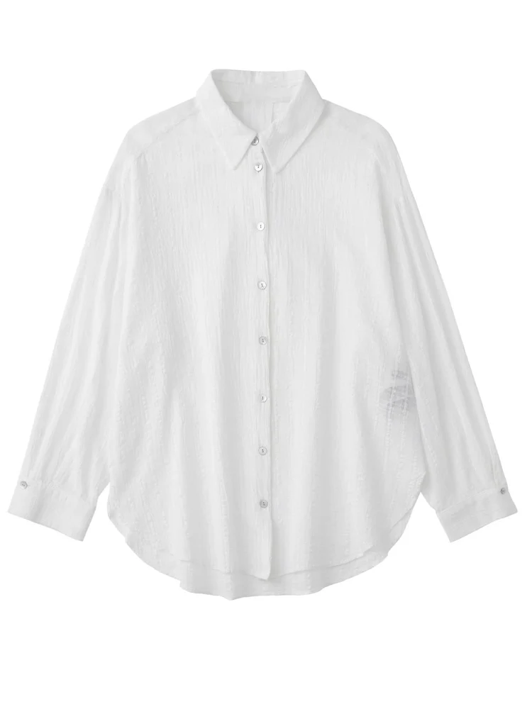 2022 Summer Women Shirts Blouses Tops Fashion Loose White Full Sleeve Female Casual Thin Vacation Top Smock Clothing
2022 Summer Women Shirts Blouses Tops Fashion Loose White Full Sleeve Female Casual Thin Vacation Top Smock Clothing