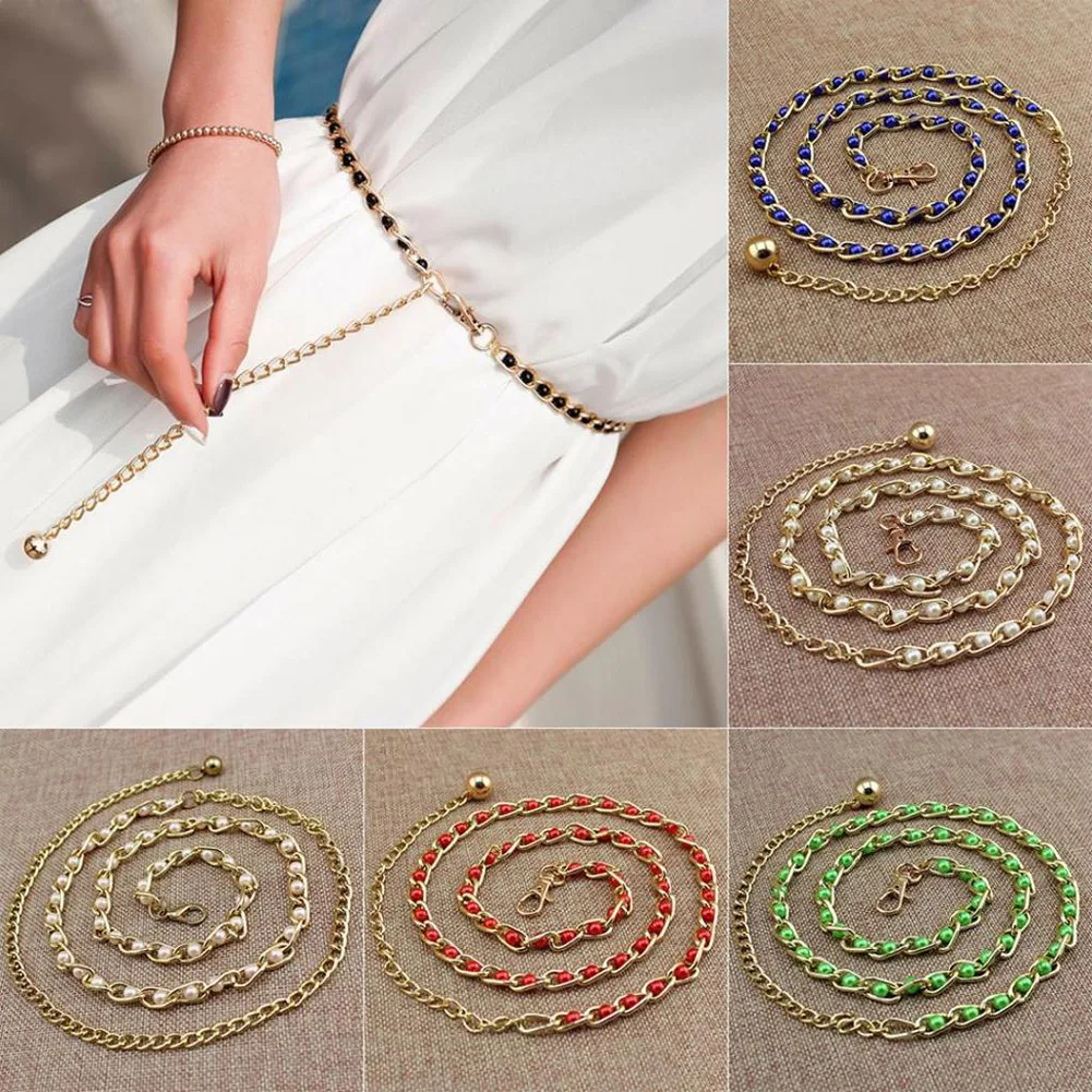 2022 Fashion Women Girls Metal Waist Belt Elegant Pearl Body Belt Chain Imitation Pearl Beads Dress Chain Thin Belt Waistband
2022 Fashion Women Girls Metal Waist Belt Elegant Pearl Body Belt Chain Imitation Pearl Beads Dress Chain Thin Belt Waistband