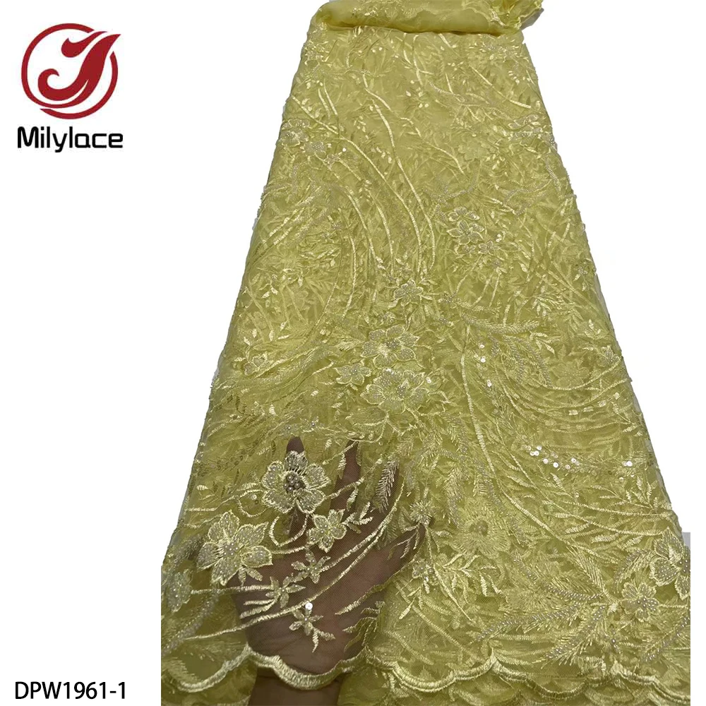 Luxury Heavy Beaded Embroidered French Net Fabric Super Quality African Tulle Lace Fabric with Sequins for Evening Dress DPW1961
Luxury Heavy Beaded Embroidered French Net Fabric Super Quality African Tulle Lace Fabric with Sequins for Evening Dress DPW1961