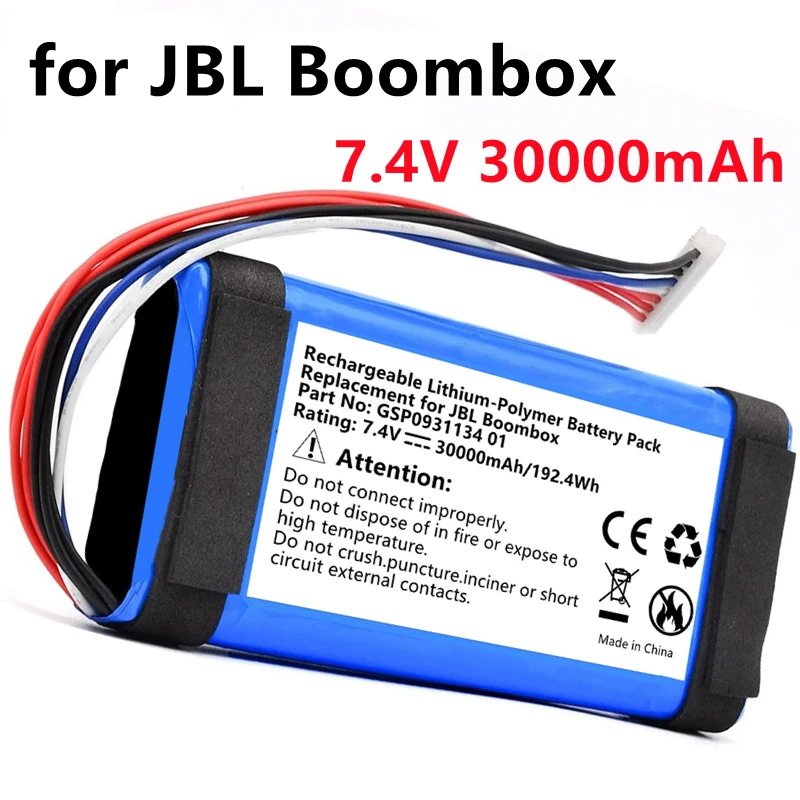 Upgraded 100% Original Brand New 30000mAh GSP0931134 01 Battery for JBL Boombox Player Speaker Battery Battery Tracking Number
Upgraded 100% Original Brand New 30000mAh GSP0931134 01 Battery for JBL Boombox Player Speaker Battery Battery Tracking Number