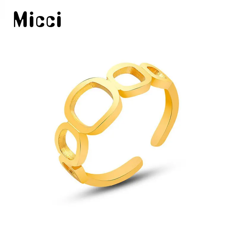 Micci Stainless Steel Jewelry Square Cutout Geometric Open Ring Women's Fashion 18K Gold Plated Free Shipping Wholesale
Micci Stainless Steel Jewelry Square Cutout Geometric Open Ring Women's Fashion 18K Gold Plated Free Shipping Wholesale
