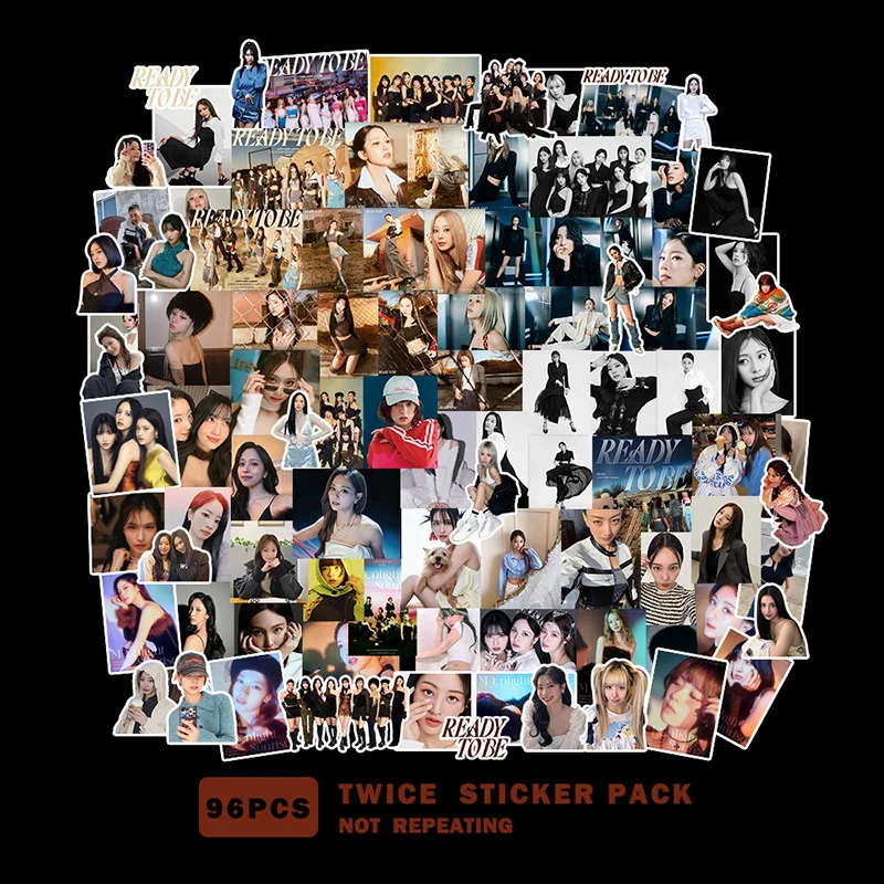 

96 sheets/set Kpop TWICE stickers New album THE FEELS Kawaii character stickers printable photos NAYEON MOMO DAHYUN
