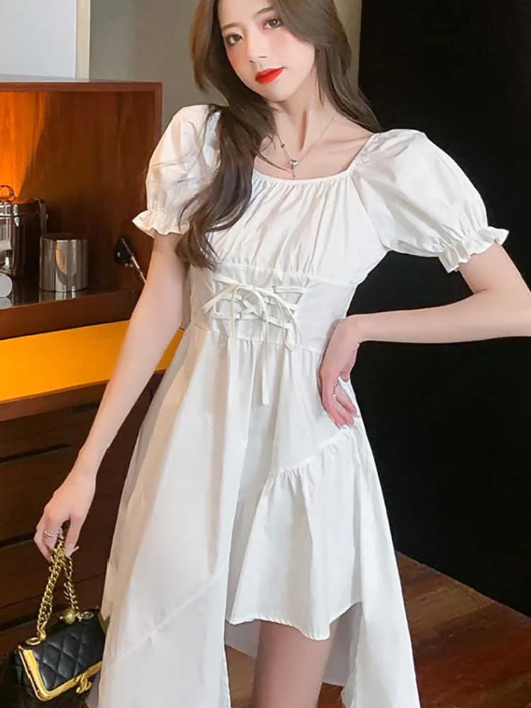 Designer Women's Summer Dress Fashion Casual Bandage Puff Sleeve Midi Dresses for Women 2022 Simple Solid Party Robes Vestidos
Designer Women's Summer Dress Fashion Casual Bandage Puff Sleeve Midi Dresses for Women 2022 Simple Solid Party Robes Vestidos