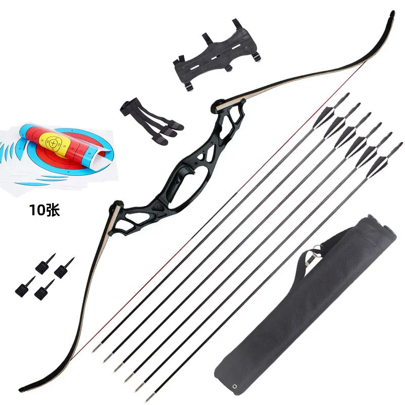 American Hunting Bow and Arrow Set Metal Split Recurve Bow Archery Equipment 30-60 Pound Bow Hunting Shooting Training Hunting
American Hunting Bow and Arrow Set Metal Split Recurve Bow Archery Equipment 30-60 Pound Bow Hunting Shooting Training Hunting