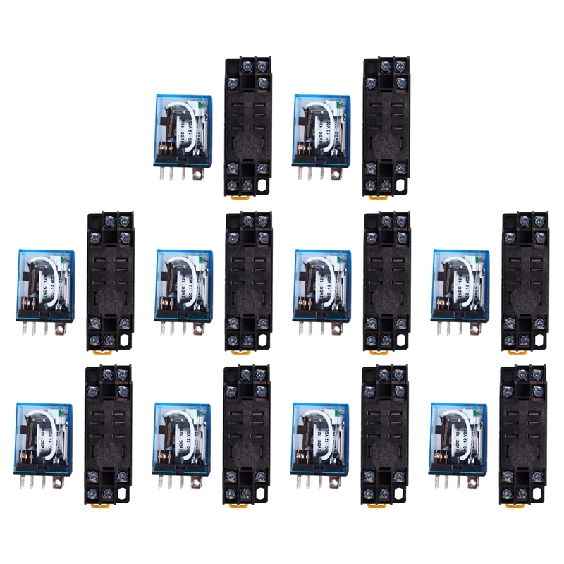 10X 12V DC Coil Power Relay DPDT LY2NJ HH62P-L JQX-13F 10A With PTF08A Socket Base
10X 12V DC Coil Power Relay DPDT LY2NJ HH62P-L JQX-13F 10A With PTF08A Socket Base