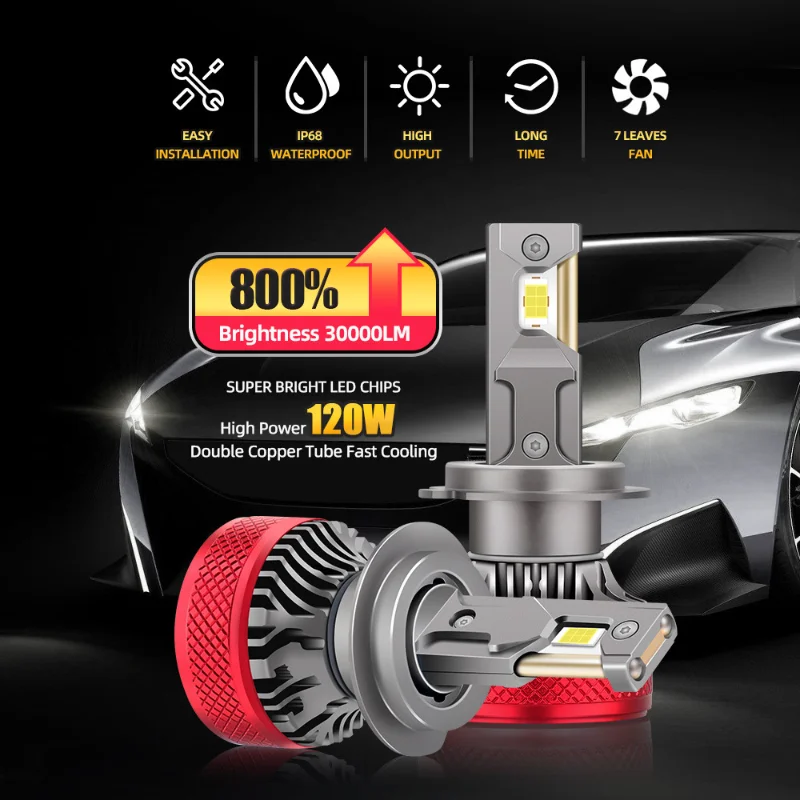 Car Lights H1 H4 60W Dual Copper Tube Ultra Bright H8 Car LED Headlights High-power Car LED Front Lighting Car Headlight Bulbs 
Car Lights H1 H4 60W Dual Copper Tube Ultra Bright H8 Car LED Headlights High-power Car LED Front Lighting Car Headlight Bulbs