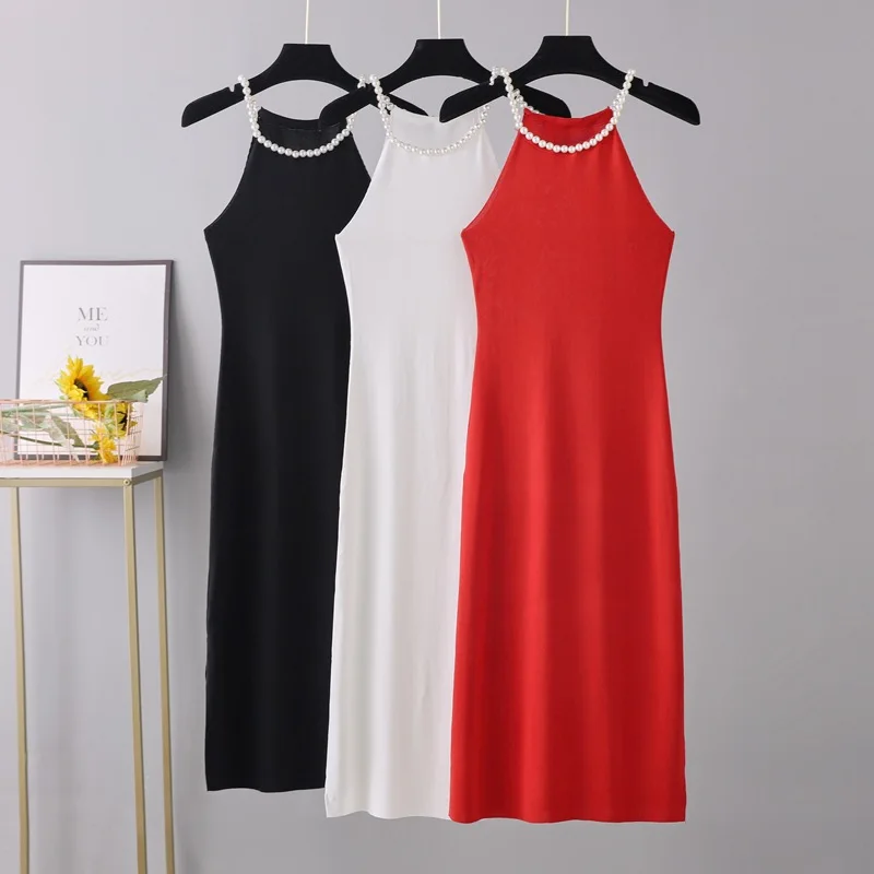 Elegant Sleeveless Beading Halter Dress For Women Sexy Evening Club Party Split Up Tank Dresses Midi Over-the-knee Dresses
Elegant Sleeveless Beading Halter Dress For Women Sexy Evening Club Party Split Up Tank Dresses Midi Over-the-knee Dresses