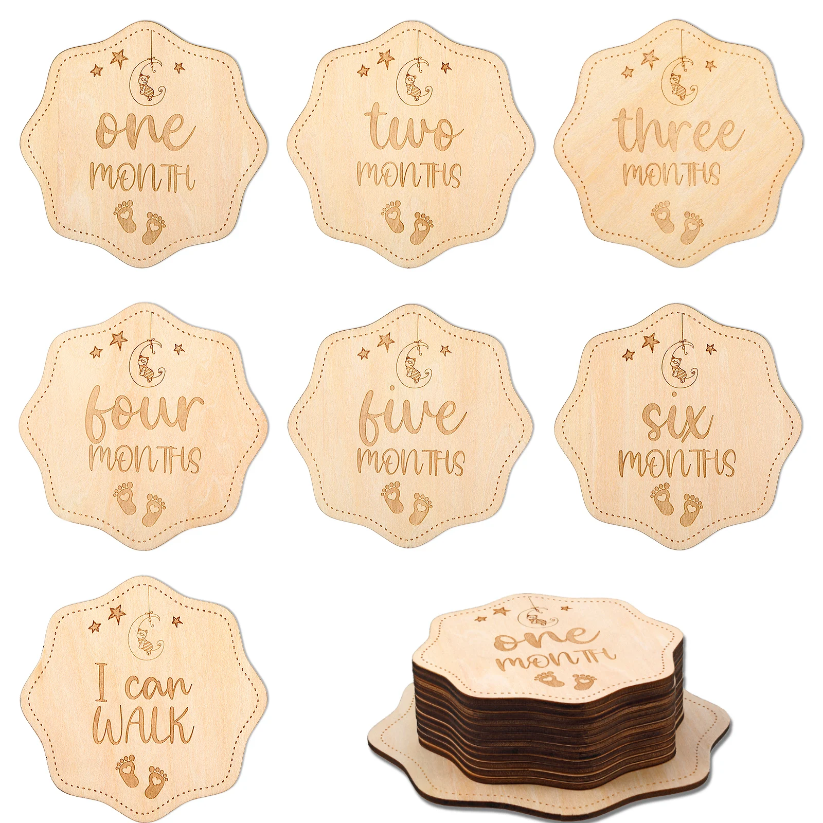 13 pc/set of Polygon Baby Photo Props Month Commemorative Wooden Card Wooden Growth Milestone Wood Chips Newborn Gift Set
13 pc/set of Polygon Baby Photo Props Month Commemorative Wooden Card Wooden Growth Milestone Wood Chips Newborn Gift Set