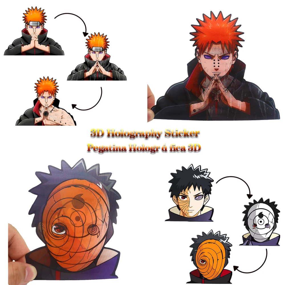 

1pcs Anime Motion/Moving Adhesive Waterproof Peeker 3D Change Lenticular Collection Holography Sticker Naruto Uchiha Obito Gift