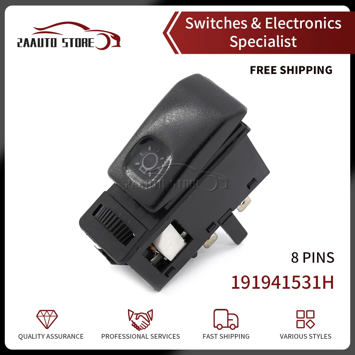 191941531H For VW Golf MK2 Jetta II MK Car Black Headlight Lamp Fog Adjust Head Light Control Switch 8Pins Car Parts
191941531H For VW Golf MK2 Jetta II MK Car Black Headlight Lamp Fog Adjust Head Light Control Switch 8Pins Car Parts