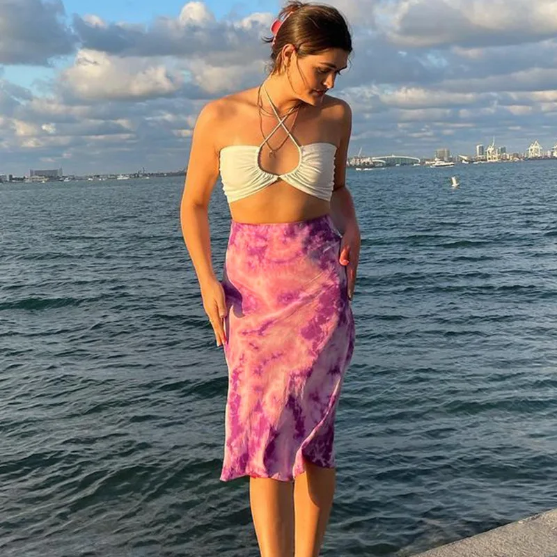 Sweet Tie-dye Midi Skirt Korean Fashion High Waist A-line Skirt New Casual Beach Vacation Outfits 2021 Summer Clothes for Women
Sweet Tie-dye Midi Skirt Korean Fashion High Waist A-line Skirt New Casual Beach Vacation Outfits 2021 Summer Clothes for Women
