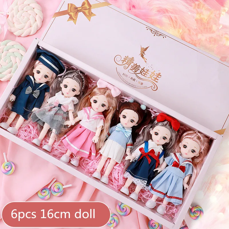 New 16cm Dolls 13 Movable Joints 6pcs Set BJD with Clothes Dress Up BJD Doll Girl Toy Bjd Doll Full Set Birthday Gift for Girls
New 16cm Dolls 13 Movable Joints 6pcs Set BJD with Clothes Dress Up BJD Doll Girl Toy Bjd Doll Full Set Birthday Gift for Girls