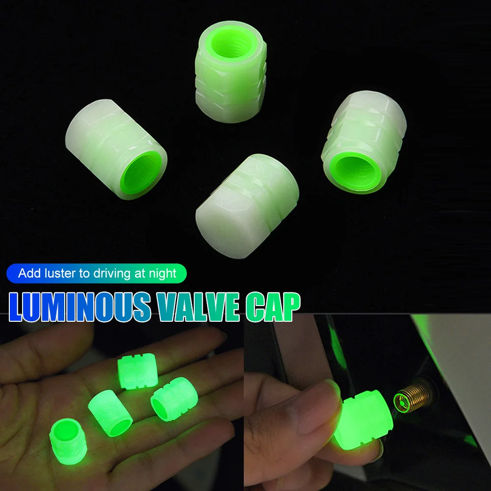 4Pcs Luminous Tire Valve Caps Plastic Valve Cover Glow in The Dark Dustproof Waterproof Valve Stem Cap for Car Bike Motorcycle
4Pcs Luminous Tire Valve Caps Plastic Valve Cover Glow in The Dark Dustproof Waterproof Valve Stem Cap for Car Bike Motorcycle