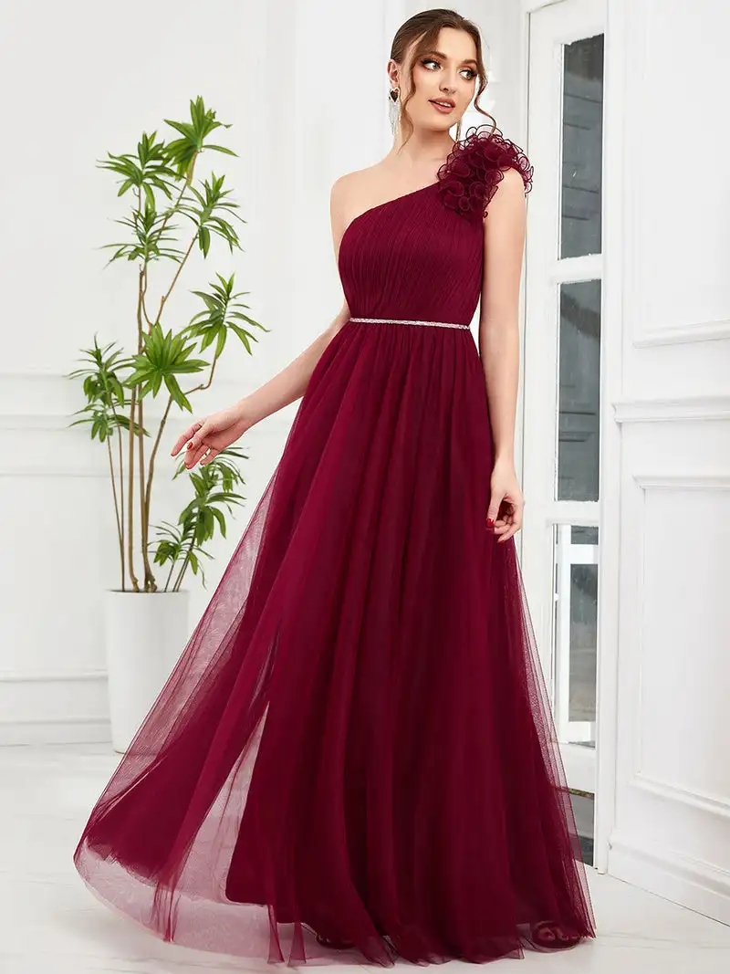 Exquisite Evening Dresses One Shoulder Flower Decoration Floor-Length 2023 of A-Line Burgundy Bridesmaid Dress
Exquisite Evening Dresses One Shoulder Flower Decoration Floor-Length 2023 of A-Line Burgundy Bridesmaid Dress