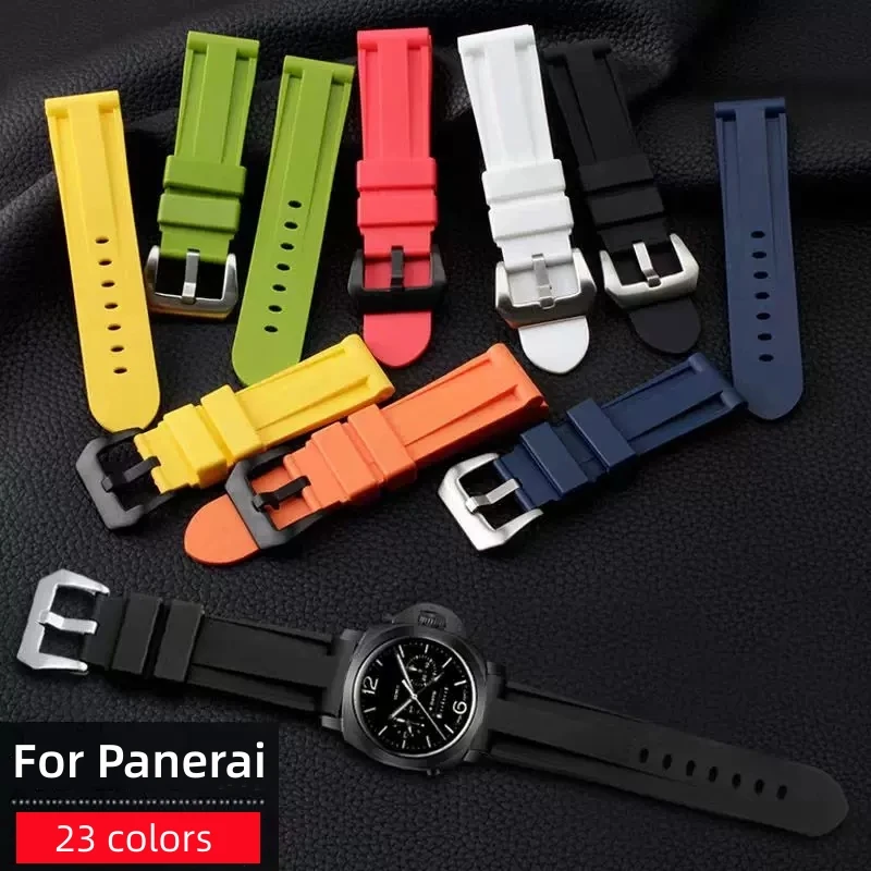 

Top Quality Nature Silicone Rubber Strap For Panerai Luminor Marina 441 359 Bracelet Waterproof Watchband 20mm 22mm 24mm 26mm