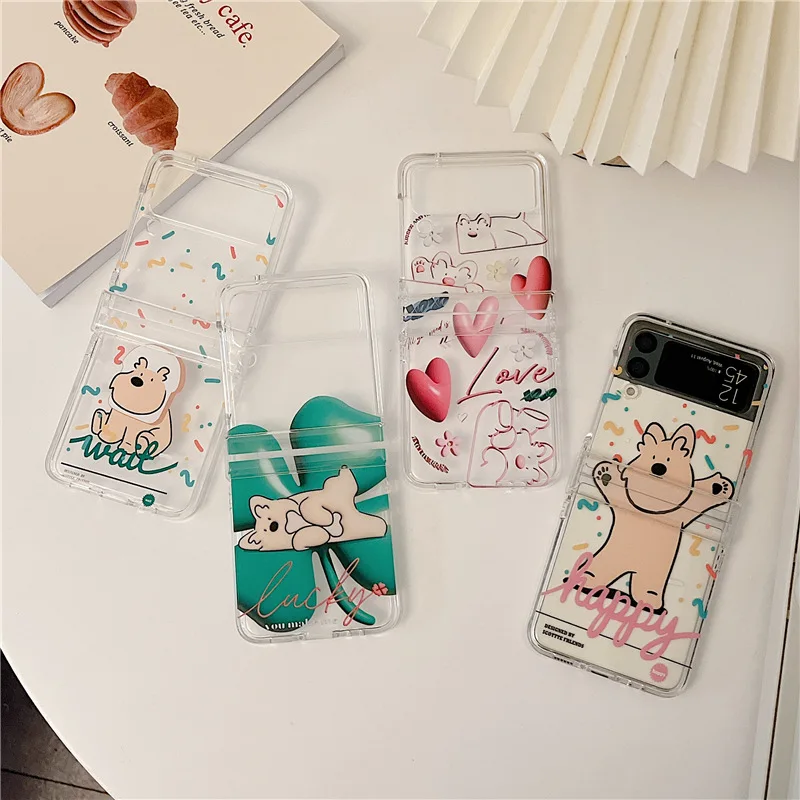 Cartoon Dog Clover Transparent Phone Case for Samsung Galaxy Z Flip 3 5G Hard PC Back Cover for ZFlip3 Cases Protective Shell
Cartoon Dog Clover Transparent Phone Case for Samsung Galaxy Z Flip 3 5G Hard PC Back Cover for ZFlip3 Cases Protective Shell