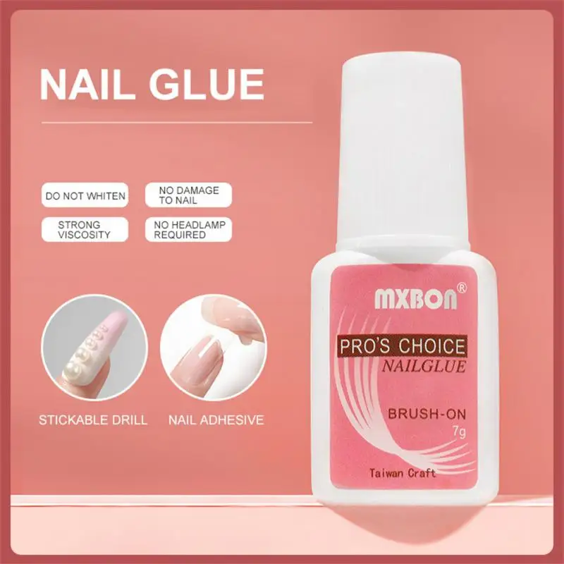 

7g Fast Drying Nail Glue For False Nails Glitter Acrylic Decoration With Brush False Nail Tips Design Faux Ongle Nail Care Tools