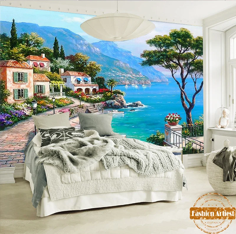 Custom Seaside Peace Villa Garden Wallpaper Mural Mediterranean Sea Gulf Boat Oil Painting Tv Sofa Bedroom Living Room Cafe Bar
Custom Seaside Peace Villa Garden Wallpaper Mural Mediterranean Sea Gulf Boat Oil Painting Tv Sofa Bedroom Living Room Cafe Bar