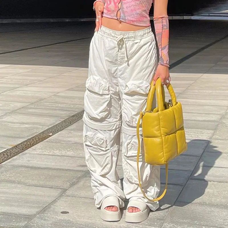 Y2K White Baggy Cargo Pants Pockets Fashion Streetwear Sweatpants Baggy Low Waist Joggers Women Retro Trousers 90s New
Y2K White Baggy Cargo Pants Pockets Fashion Streetwear Sweatpants Baggy Low Waist Joggers Women Retro Trousers 90s New
