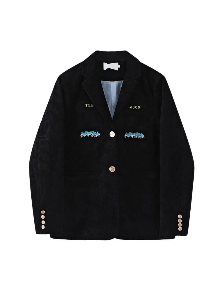 Autumn Winter Women Wool Blends Jacket Long Sleeve Blazer Corduroy Chic Design Coat Fashion Casual Elegance Baggy Female Tops
Autumn Winter Women Wool Blends Jacket Long Sleeve Blazer Corduroy Chic Design Coat Fashion Casual Elegance Baggy Female Tops