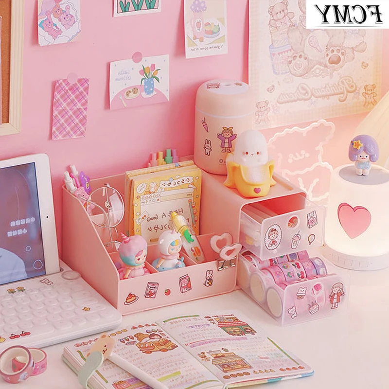 Pen Holder Creative Fashion Cute Multifunctional Girl Desktop Storage Box Kawaii Stationery Storage Desk Organizer Stationery
Pen Holder Creative Fashion Cute Multifunctional Girl Desktop Storage Box Kawaii Stationery Storage Desk Organizer Stationery