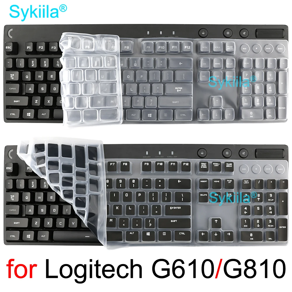 

Чехол для клавиатуры G610 для Logitech G610 G810, механический для Logi, силиконовая защитная пленка, прозрачная, черная, розовая
