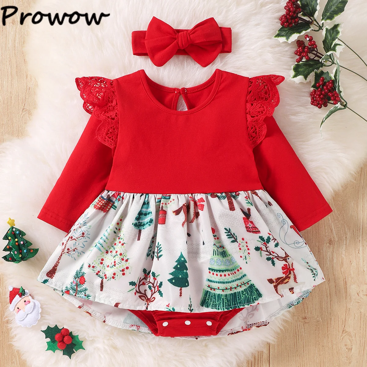 Prowow My First Christmas Baby Girl Bodysuit Dress Xmas Deer Print Newborn Princess Rompers New Year Costume For Baby Girls
Prowow My First Christmas Baby Girl Bodysuit Dress Xmas Deer Print Newborn Princess Rompers New Year Costume For Baby Girls
