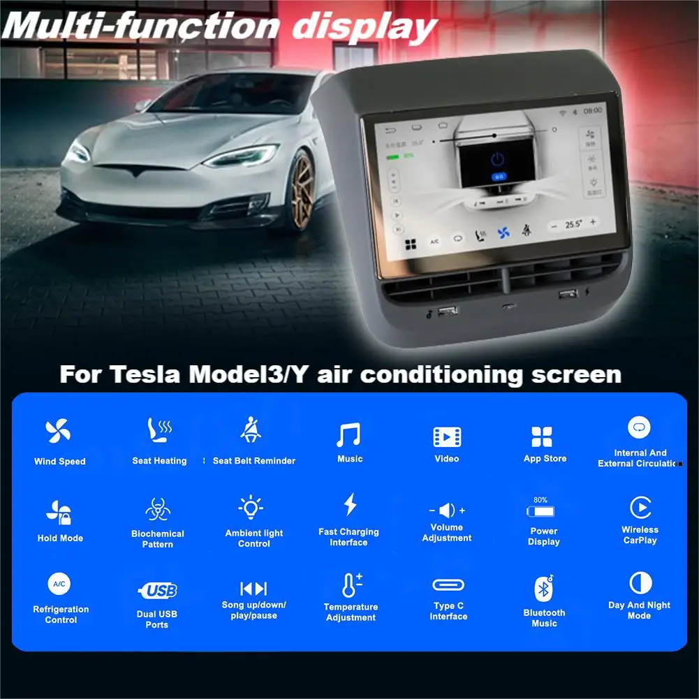 7 Inch AN Stereo AC Rear Display Panel For Tesla Model 3 Model Y Air Multimedia Screen Rear Display Panel IPS Multimedia Player
7 Inch AN Stereo AC Rear Display Panel For Tesla Model 3 Model Y Air Multimedia Screen Rear Display Panel IPS Multimedia Player