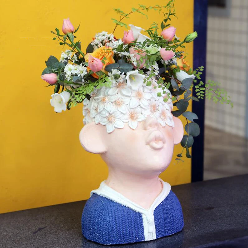 Outdoor Gardening Cement People Doll Head Flower Pot Ornaments Courtyard Park Figurines Craft Villa Garden Furnishing Decoartion
Outdoor Gardening Cement People Doll Head Flower Pot Ornaments Courtyard Park Figurines Craft Villa Garden Furnishing Decoartion