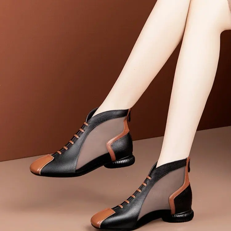 Coarse Heel Spring and Autumn Sandal New Small Square Head Low Heel Cool Boots Spell Color Roman Gauze Women's Shoes
Coarse Heel Spring and Autumn Sandal New Small Square Head Low Heel Cool Boots Spell Color Roman Gauze Women's Shoes