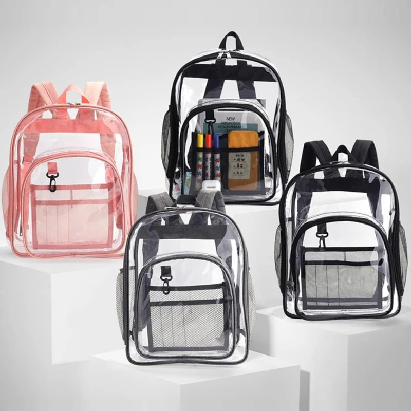 Women's Backpack Transparent Waterproof PVC Bag Female Fashion College Students Transparent Bag Large Solid Clear Backpacks
Women's Backpack Transparent Waterproof PVC Bag Female Fashion College Students Transparent Bag Large Solid Clear Backpacks