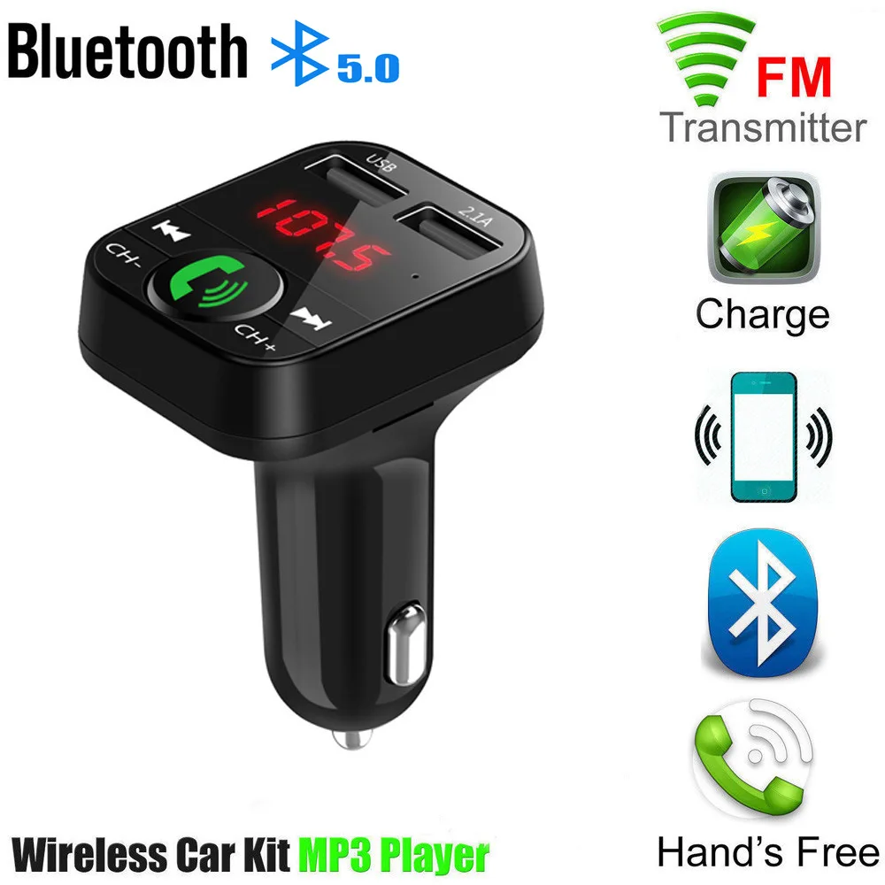 

New fashion car Bluetooth MP3 hands-free B2 player USB jack charger High-power car charge lossless FM transmitter Car Bluetooth