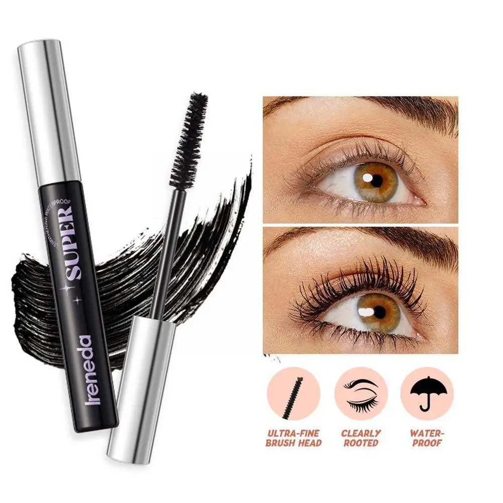 

Ireneda 3d Black Mascara Lengthening Eyelashes Waterproof Makeup Cosmetics Eyelash Curling Smudge-proof Long-lasting Mascar Q6i7
