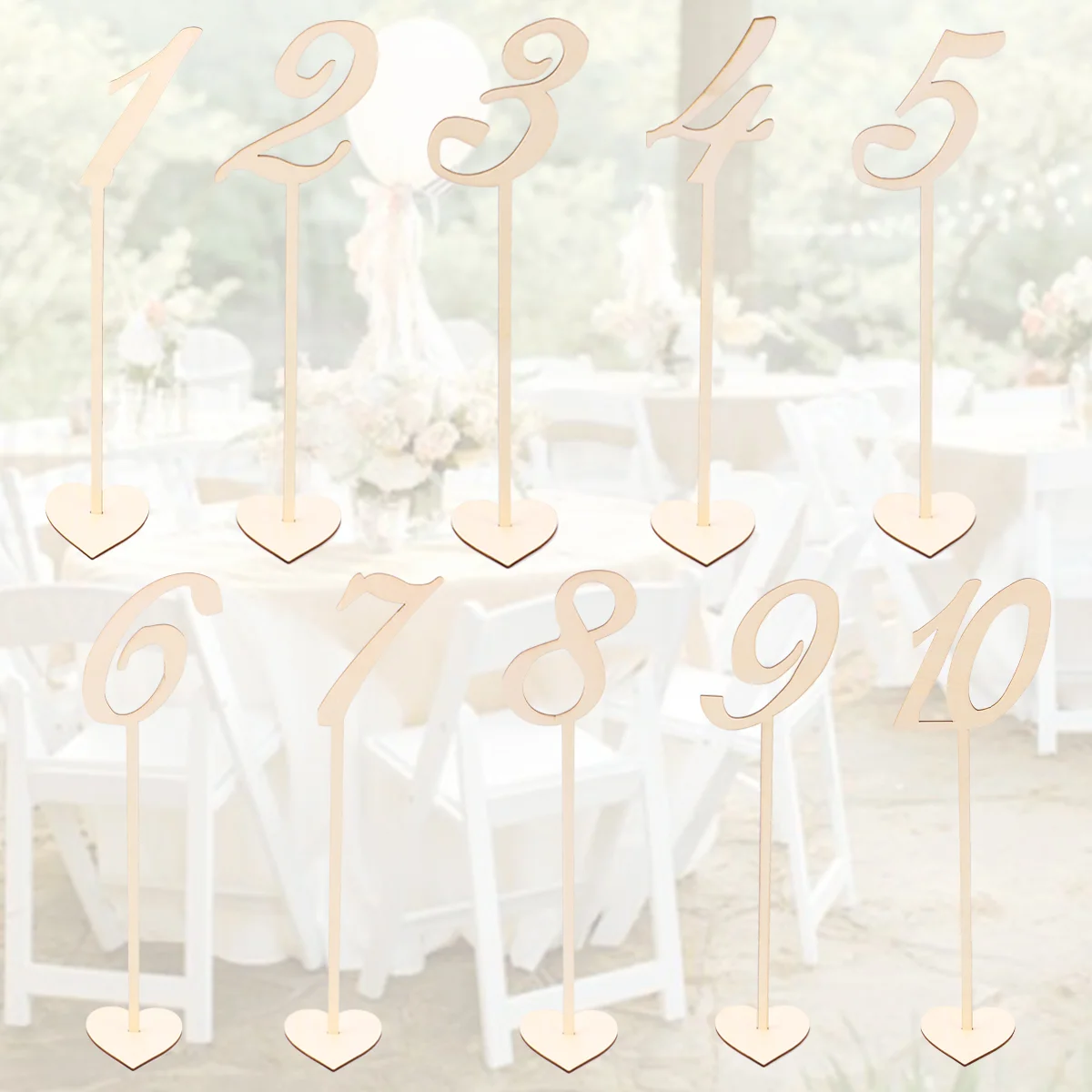 10pcs 1-10 Wooden Table Numbers Holder Base for Rustic Wedding Birthday Party Seat Decoration
10pcs 1-10 Wooden Table Numbers Holder Base for Rustic Wedding Birthday Party Seat Decoration