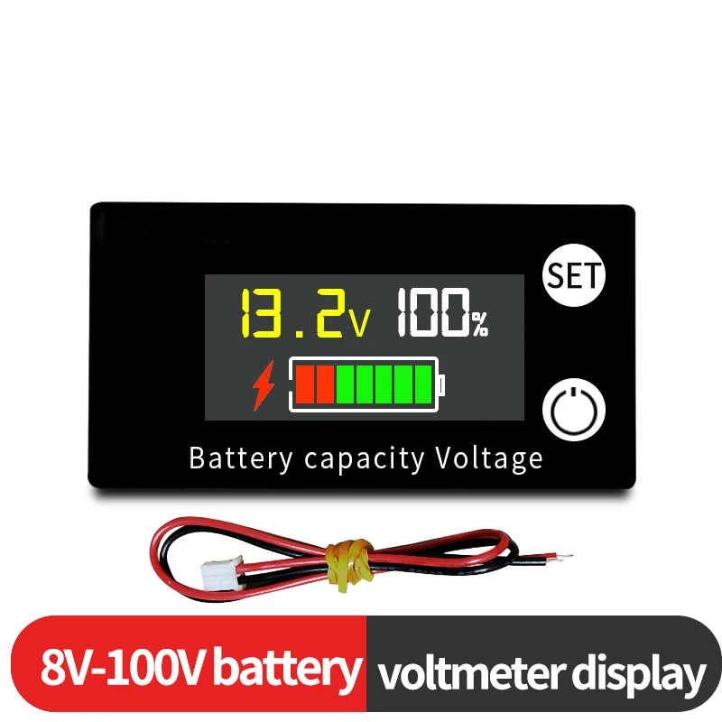 DC 8V-100V Battery Capacity Indicatorcharge Voltage Voltmeter Power Display Meter Monitor Lithium LiFePO4 Lead-acid Cell 12V 24V
DC 8V-100V Battery Capacity Indicatorcharge Voltage Voltmeter Power Display Meter Monitor Lithium LiFePO4 Lead-acid Cell 12V 24V