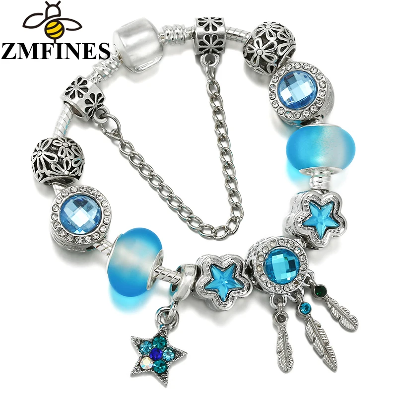 Sky Blue Feather Charm Beads Pendants DIY Snake Chain Charm Bracelet For Women Children Fashion Jewelry Dropshipping
Sky Blue Feather Charm Beads Pendants DIY Snake Chain Charm Bracelet For Women Children Fashion Jewelry Dropshipping
