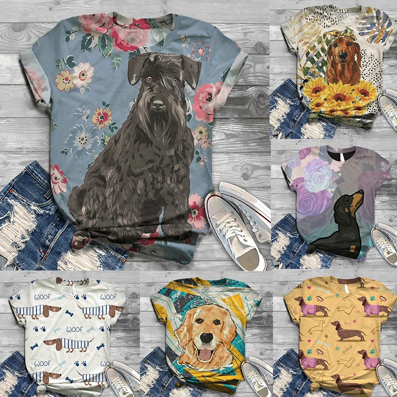 Summer Cute Dog 3D Print Harajuku T Shirt Women O-Neck Short Sleeve Animal Tshirt Fashion Female Graphic Top Tee Casual Clothes
Summer Cute Dog 3D Print Harajuku T Shirt Women O-Neck Short Sleeve Animal Tshirt Fashion Female Graphic Top Tee Casual Clothes