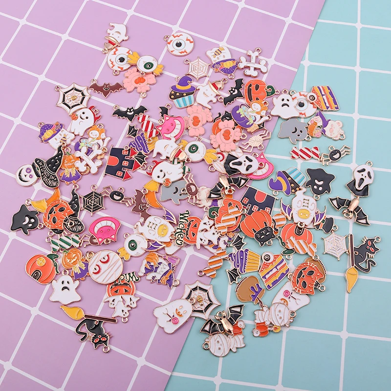 10pcs 2022 New Enamel Scary Halloween Ghost Death Devil Eyeball Pumpkin Charms Pendants DIY Jewelry Making Accessories Findings
10pcs 2022 New Enamel Scary Halloween Ghost Death Devil Eyeball Pumpkin Charms Pendants DIY Jewelry Making Accessories Findings